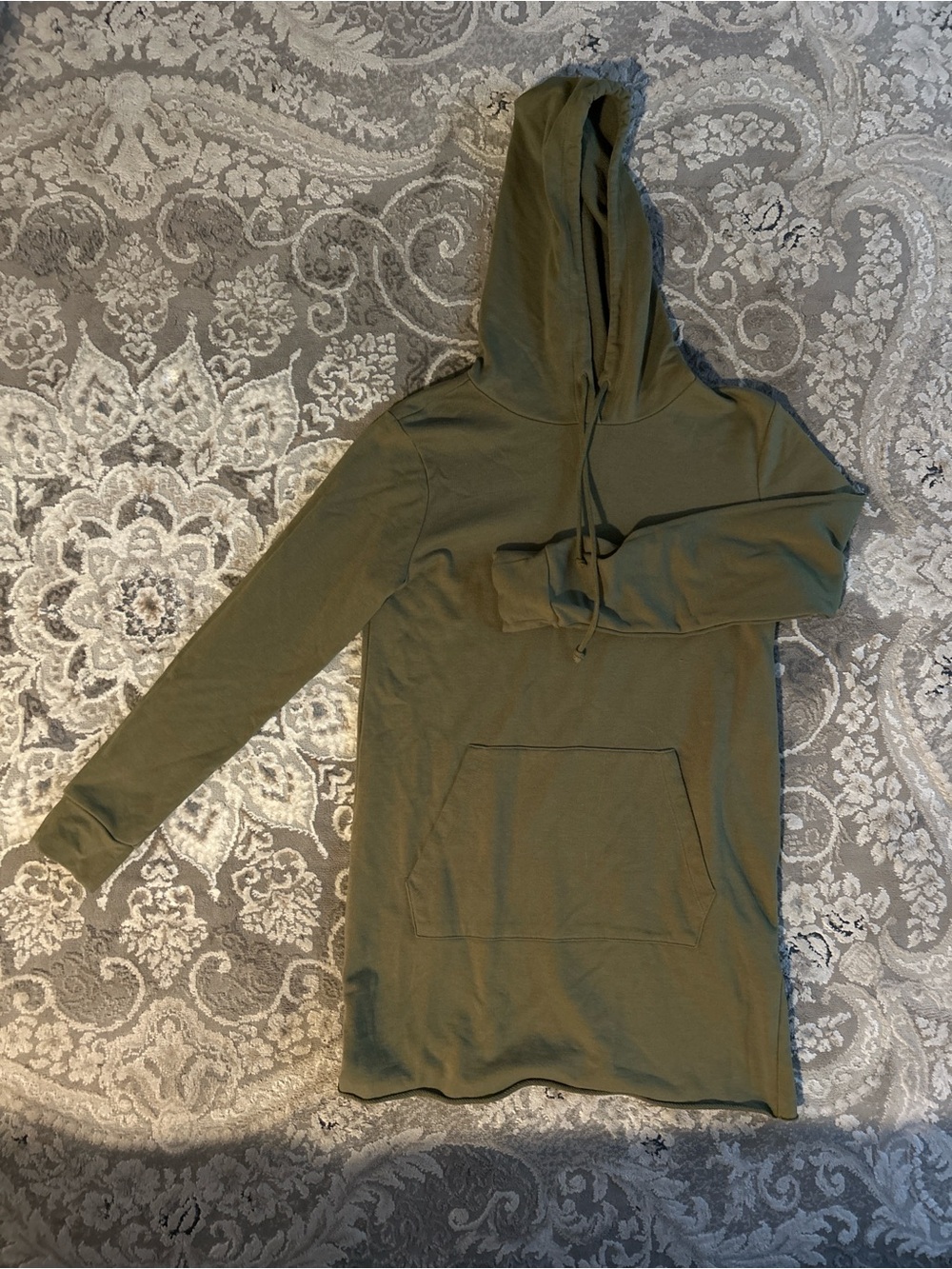 Forever 21 Olive Green Hooded Sweatshirt dress
